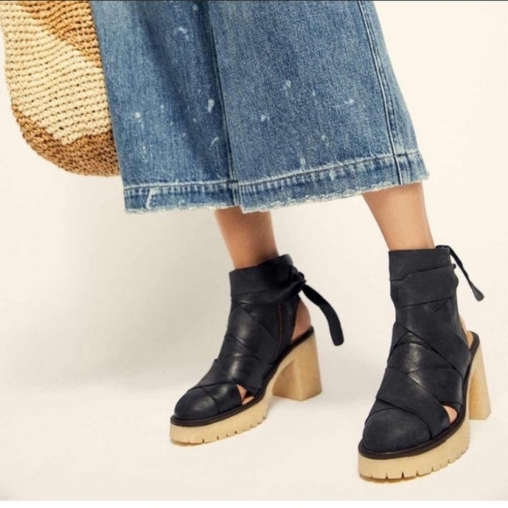 Free People Blake Platform Boots in Black
